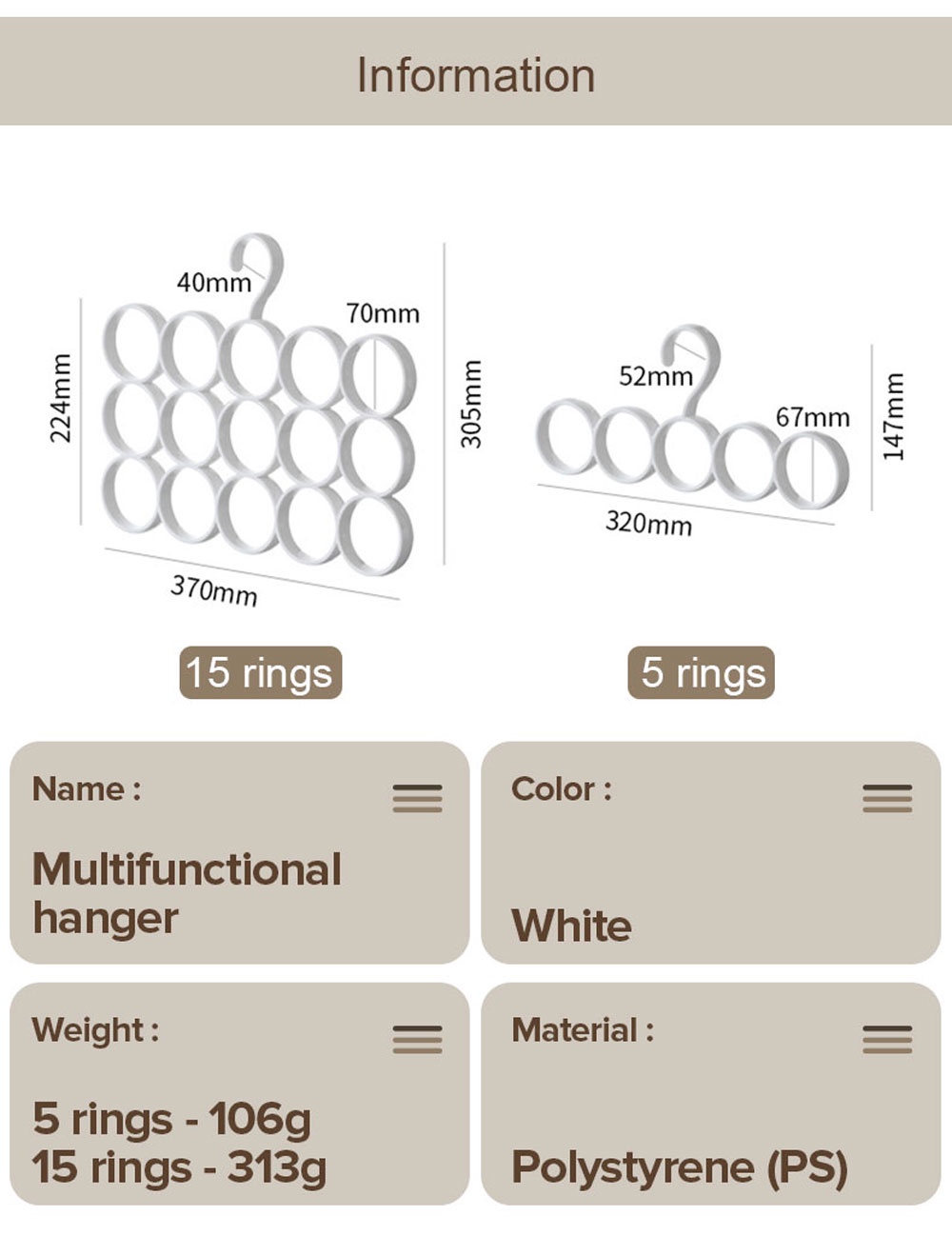 Multifunctional Hanger Tie Ring Rack-8